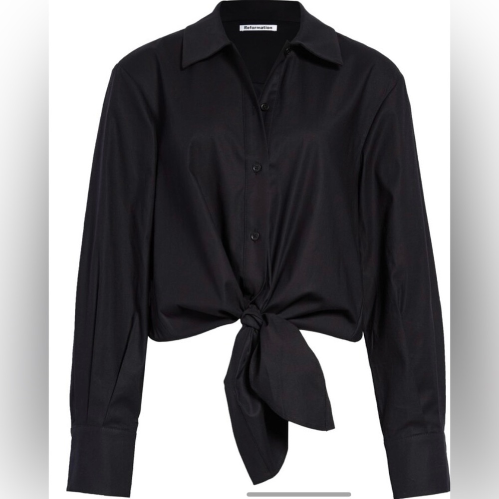 Reformation Hansen Tie Front Button-Up Women’s Shirt Size M. - Picture 6 of 11